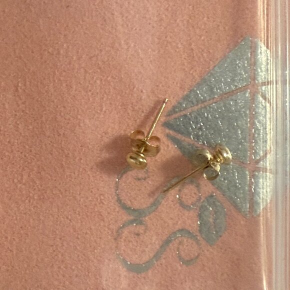 New 14k Real Yellow Gold Button Domed Stud Pierced Post Petite Small Earrings - Picture 9 of 11